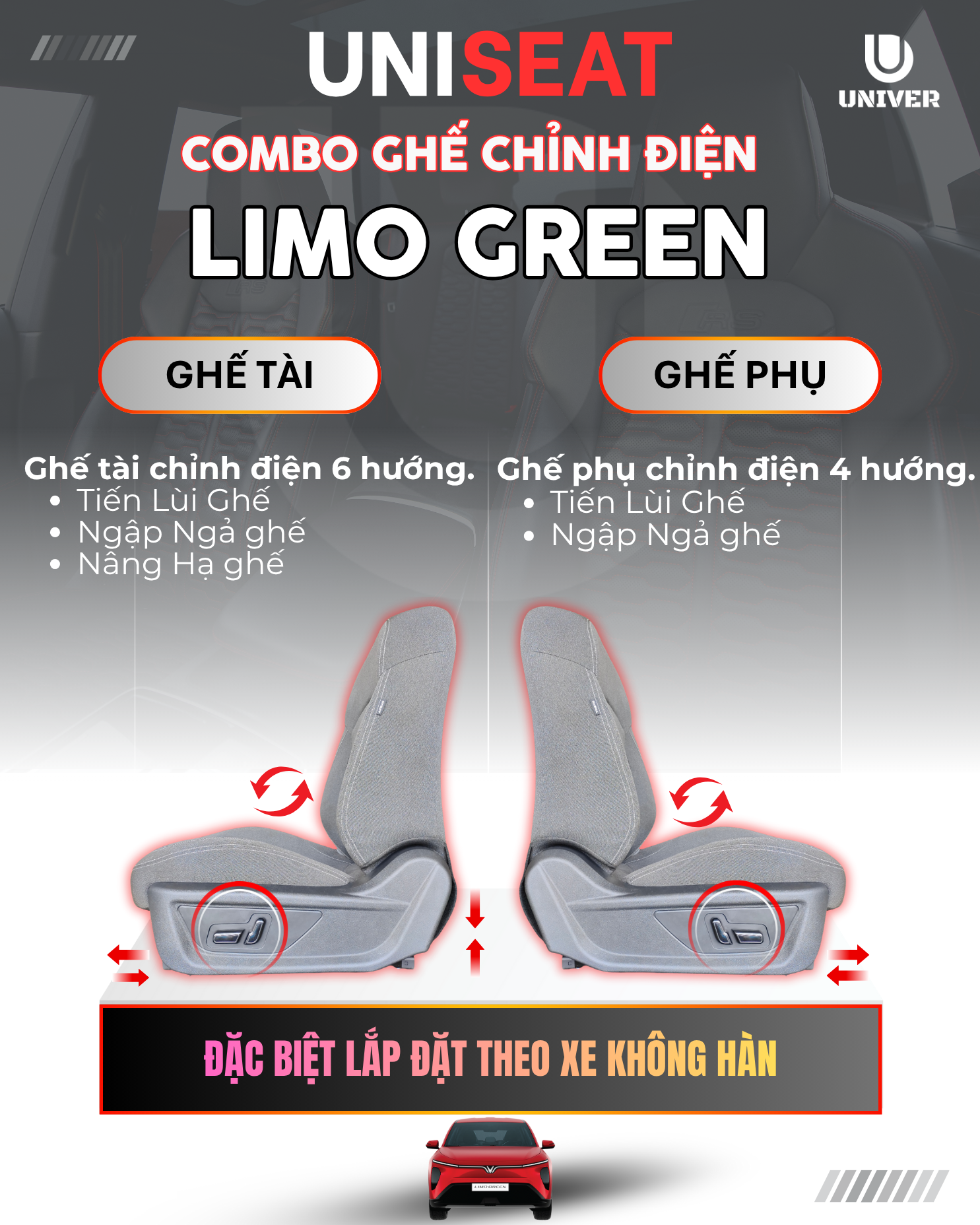 Ghế Chỉnh Điện Vinfast Limo Green UNISEAT